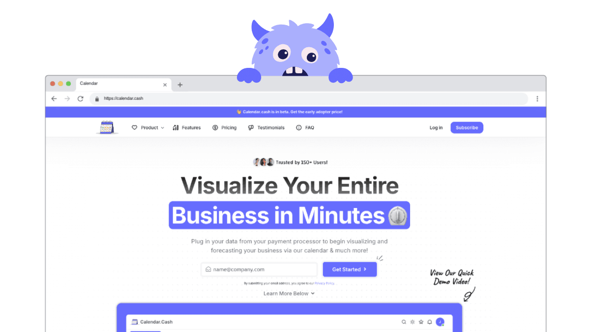 Calendar.Cash - Visualize Your Entire SaaS Business In Minutes!