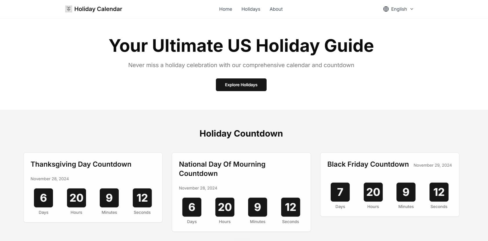 holidaycalendar.net - Holidays in US - Countdown, Source, Event Ceremony, Taboos