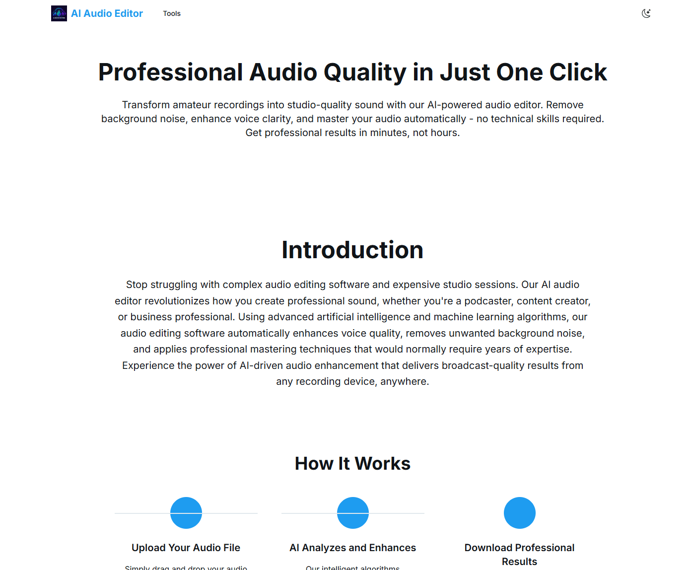 AI Audio Editor - Professional Audio Quality in Just One Click